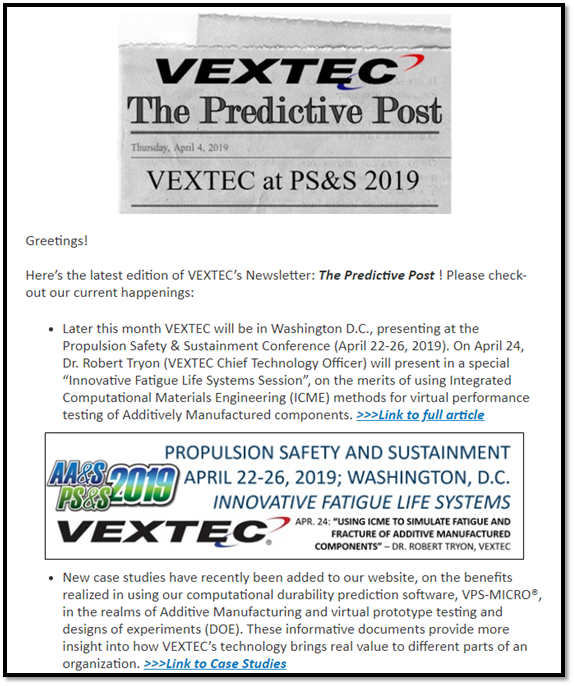 VEXTEC Newsletter April 2019
