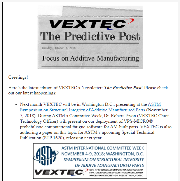 VEXTEC Newsletter October 2018